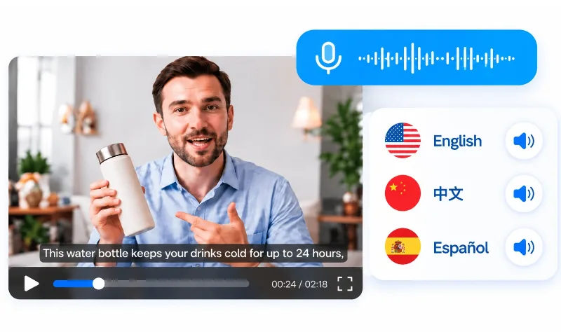 视频翻译示意图:AI字幕翻译与配音